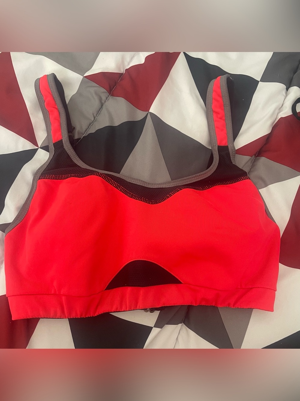 Women’s Red High-Support Sports Bra - Breathable Comfort